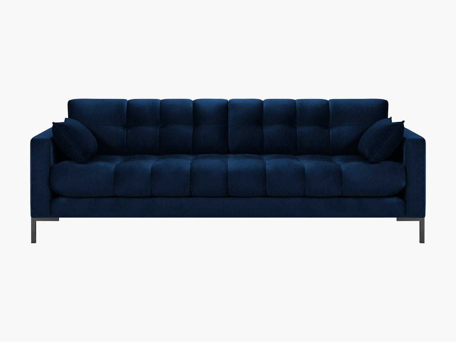 Micadoni Sofa Mamaia 4-Sitzer Samt Bluvel Königsblau schwarze Beine