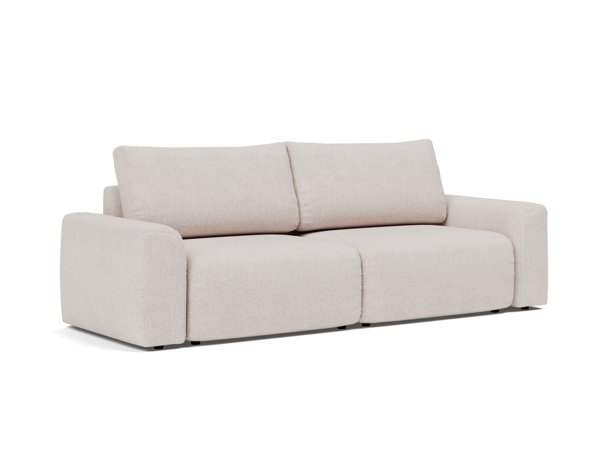 Schlafsofa Norum mit Chunky-Armlehnen Strukturierter Stoff Weda 300-Weda-Sand