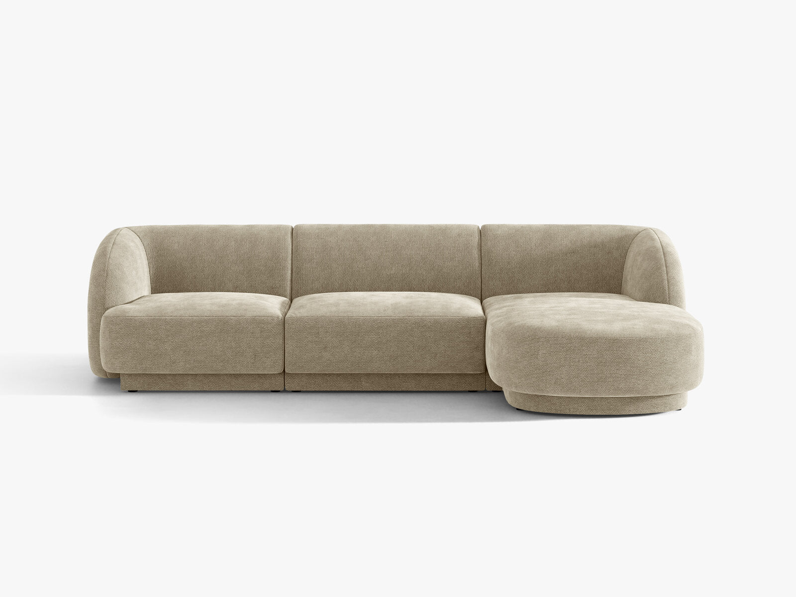 Micadoni Ecksofa Miley 4-Sitzer Chenille Eden Dunkelbeige Rechts