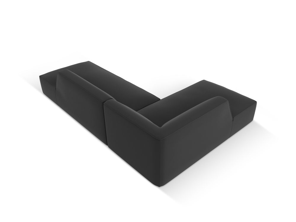 Cosmopolitan Design Ecksofa Siena 4-Sitzer offen Kunstleder Pacifico Schwarz Links