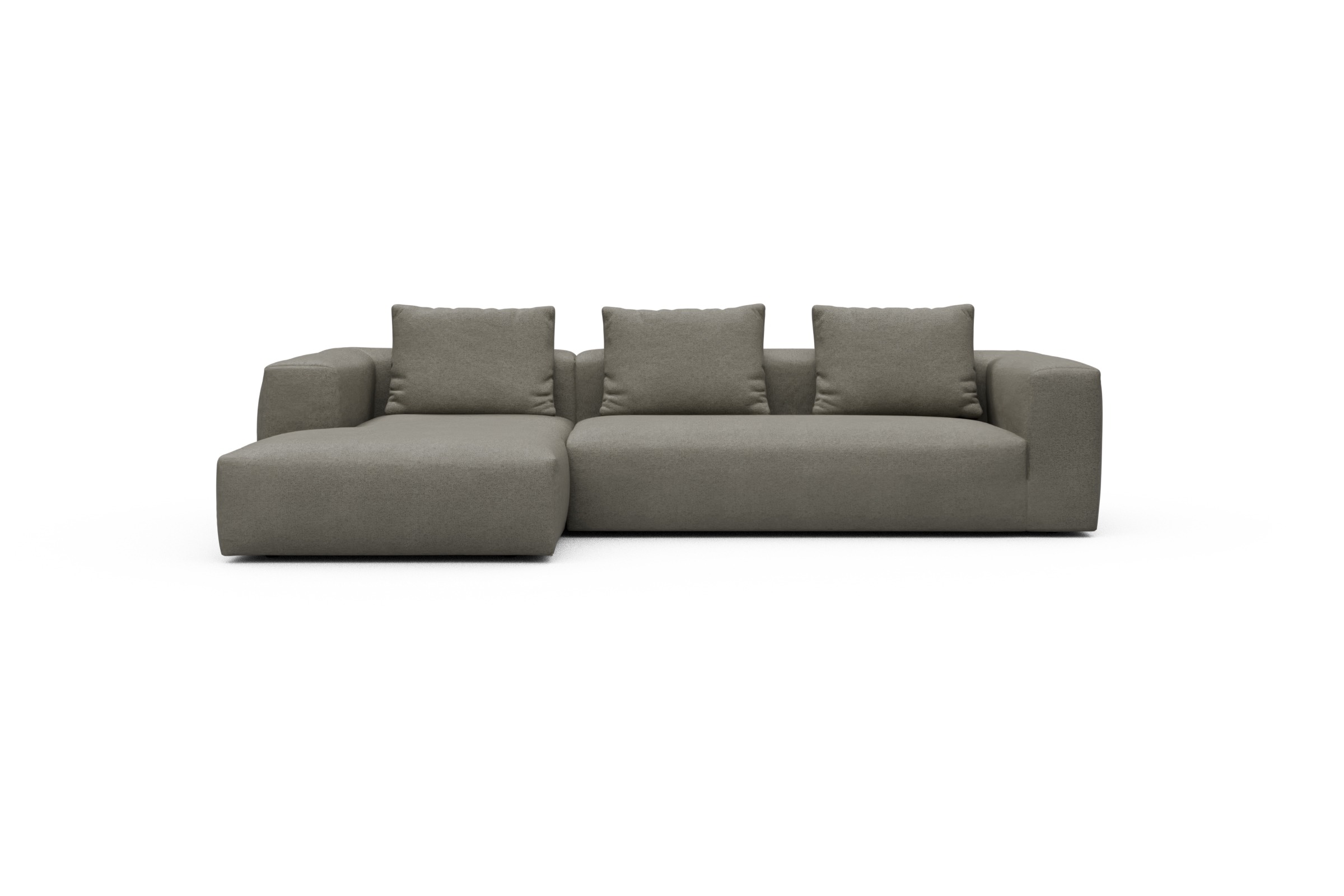 Skandi Home Ecksofa Fred Chaiselongue links mit 2,5-Sitzer Denari-Warm-Grey moebelfaktor