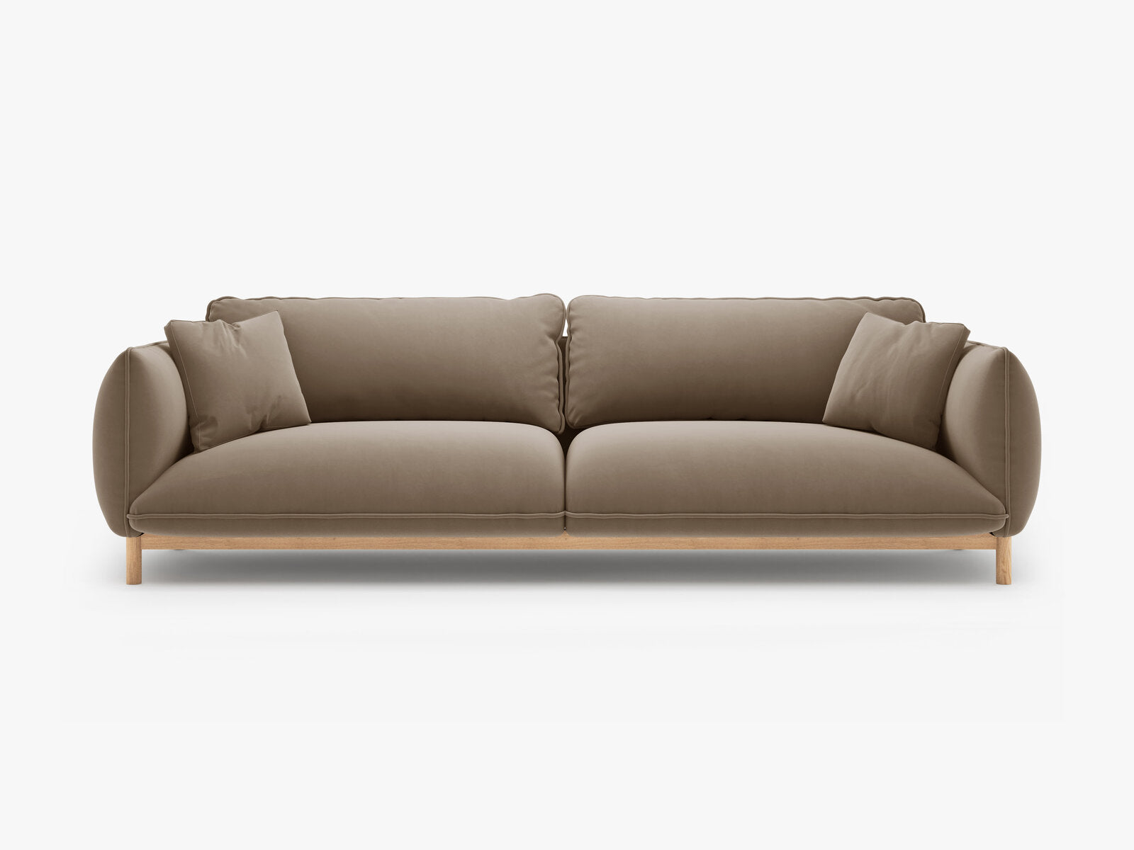 Micadoni Ada Sofa 4-Sitzer Samt Casino Hellbraun
