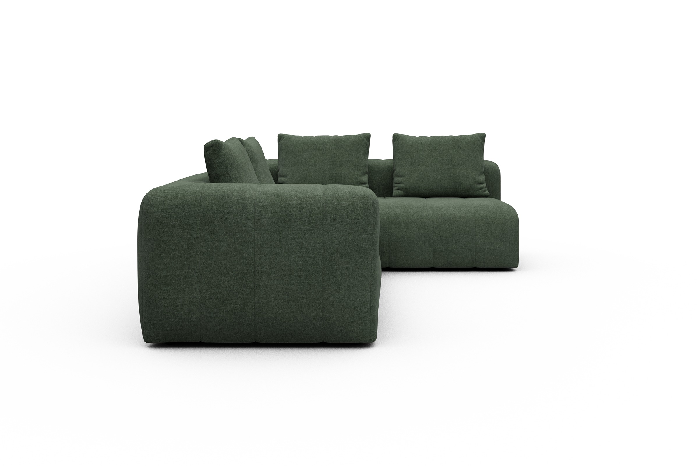 Ecksofa Hugo 2x 2,5-Sitzer Armlehne links Casone-Forest-Green