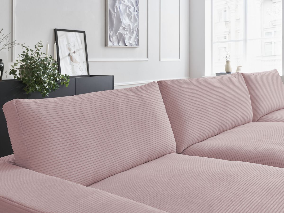 Bobochic Leonard Wohnlandschaft 349 × 159 cm Cordsamt Violett