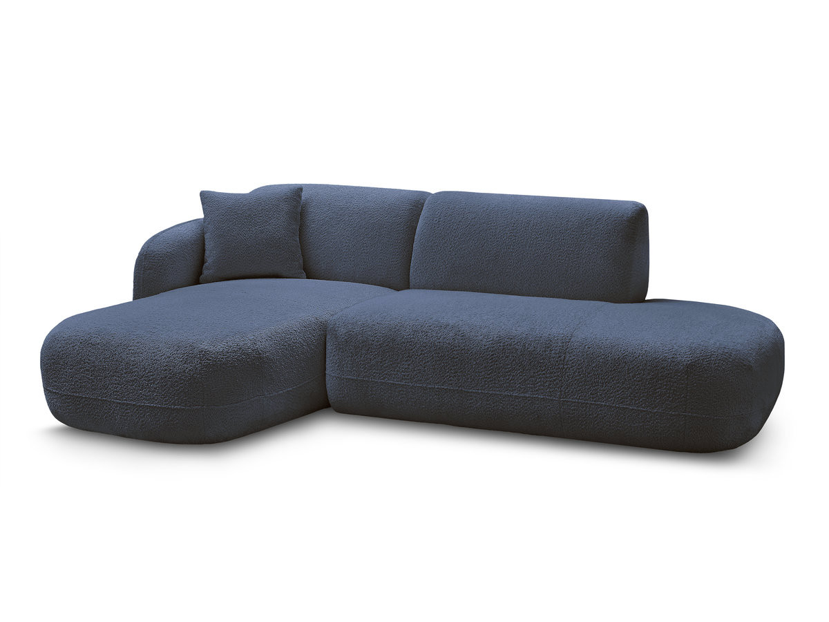 Bobochic Anda Ecksofa 241 × 163 cm Chenille Dunkelblau Ecke links
