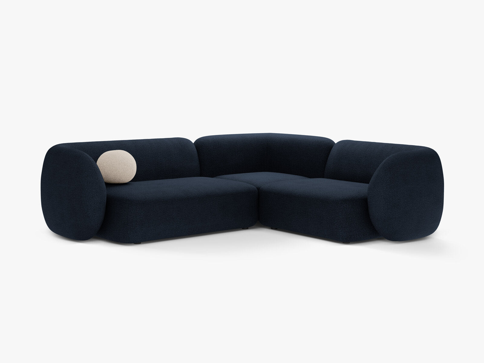 Micadoni Ecksofa Kate 4-Sitzer Rechts Boucle Dunkelblau