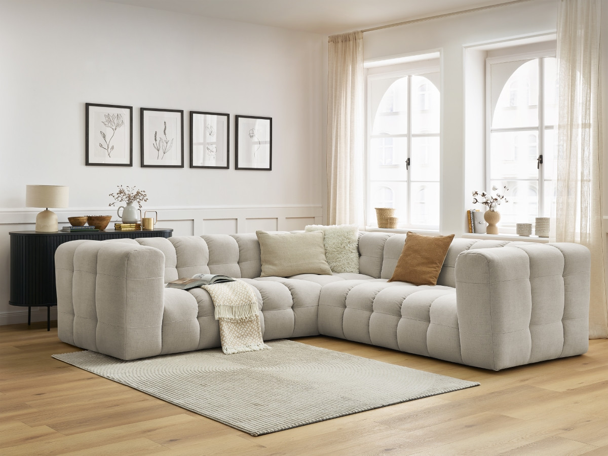Bobochic Cloud Ecksofa 268 × 184 cm Stoff Beige