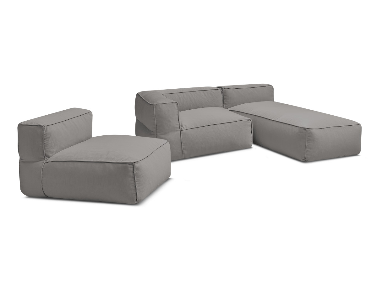 Bobochic Giulia Gartensofa 3-Sitzer 240 × 170 cm Stoff Dunkelgrau
