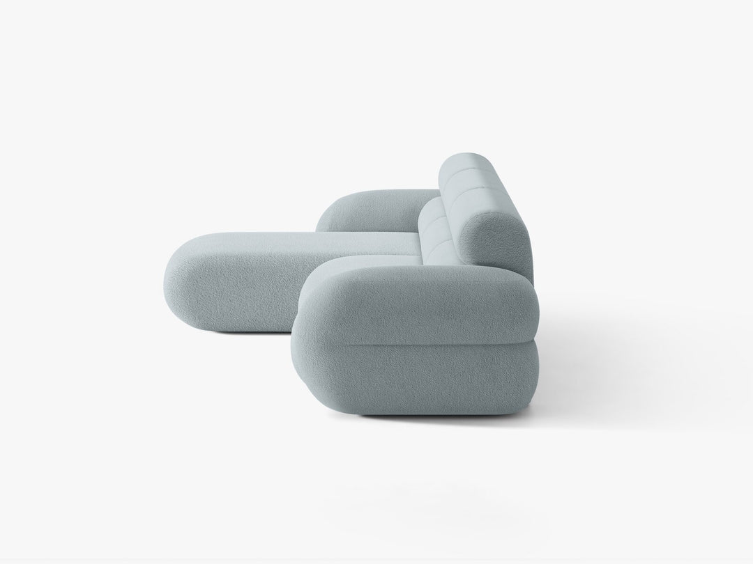Micadoni Neo Ecksofa 4-Sitzer Links Boucle Baloo Hellblau