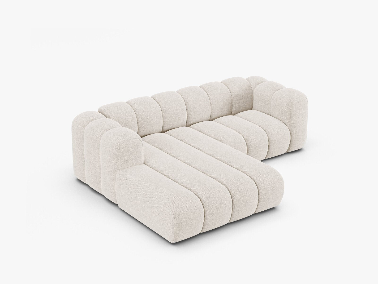 Micadoni Modulares Ecksofa Lupine 3-Sitzer Links Chenille Eden Helles Beige