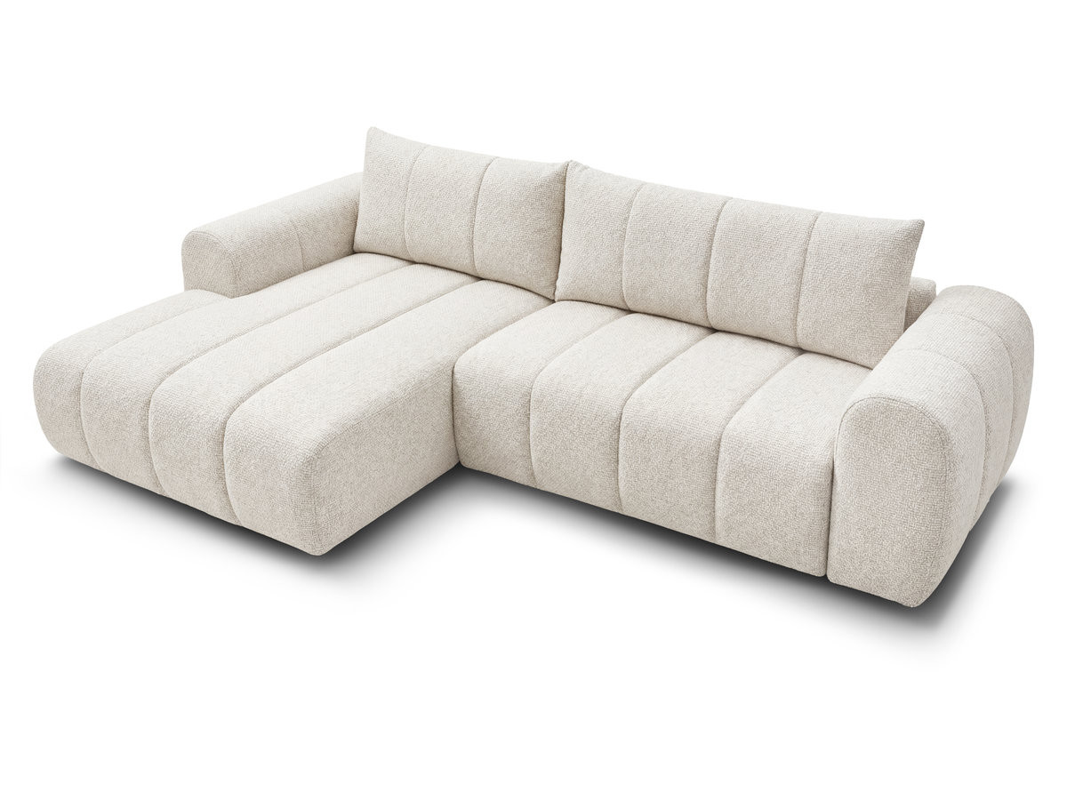 Bobochic Nesty Ecksofa 272 cm Melange-Stoff Beige Ecke links