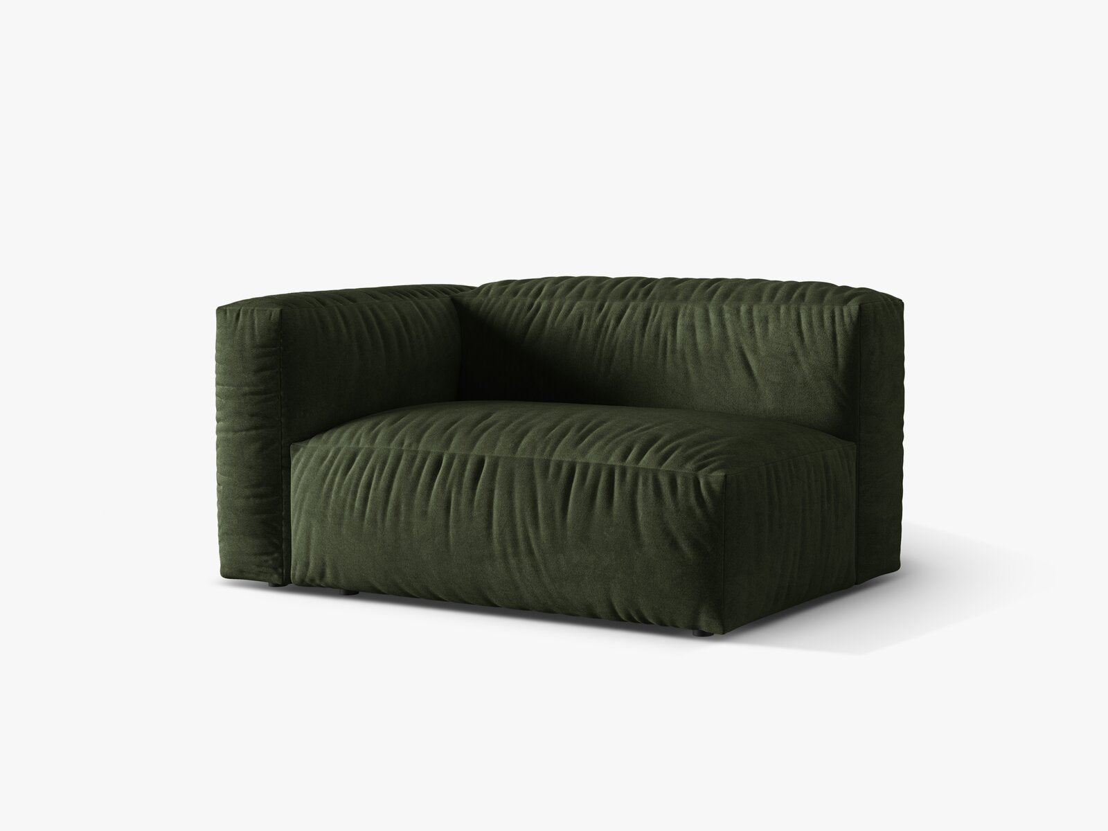 Micadoni Eckmodul Martina 1-Sitzer Groß Links Samt Vogue Grün