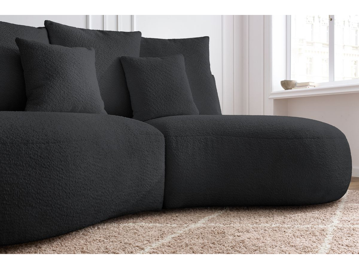 Bobochic Saint-germain Sofa 3-Sitzer Bouclé-Stoff Dunkelgrau