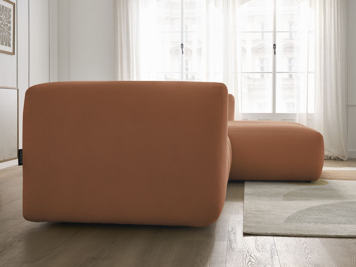 Bobochic Talia Ecksofa Melange-Stoff Orange Ecke rechts