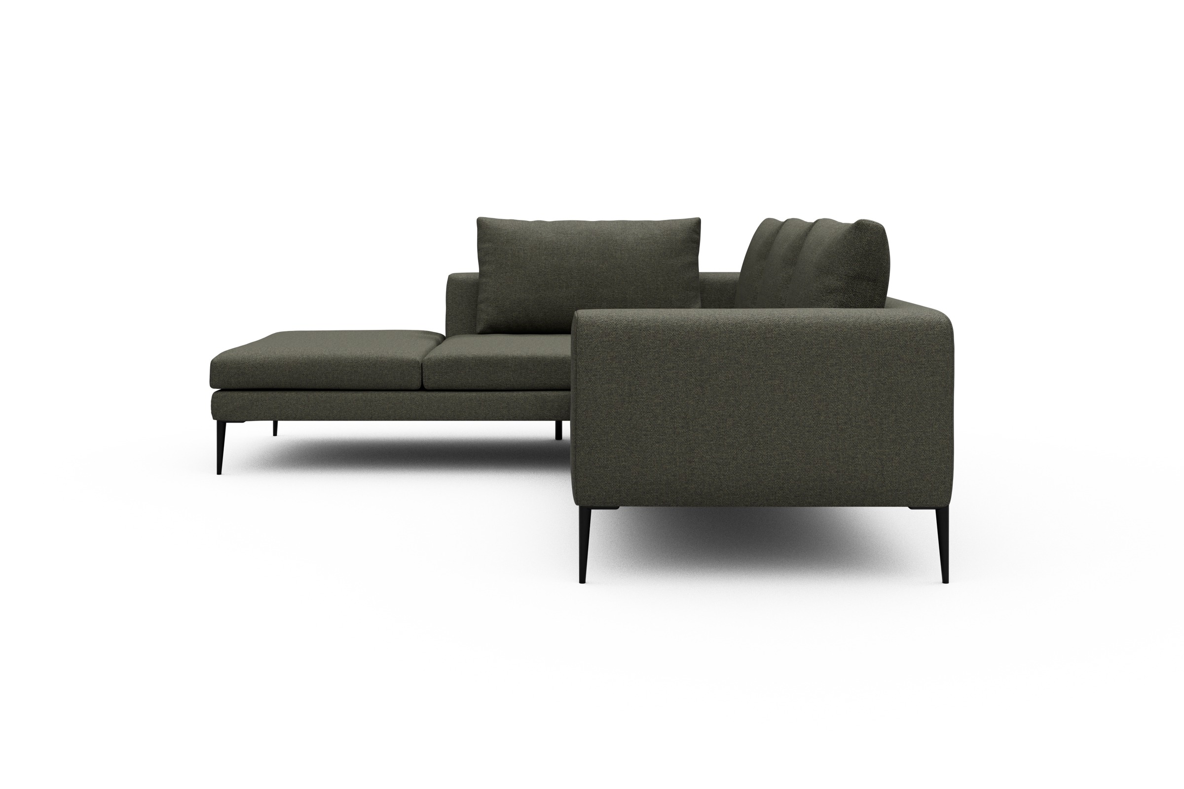 Ecksofa Paul Relax-Ecke links mit 2-Sitzer Sama-Winter-Moss