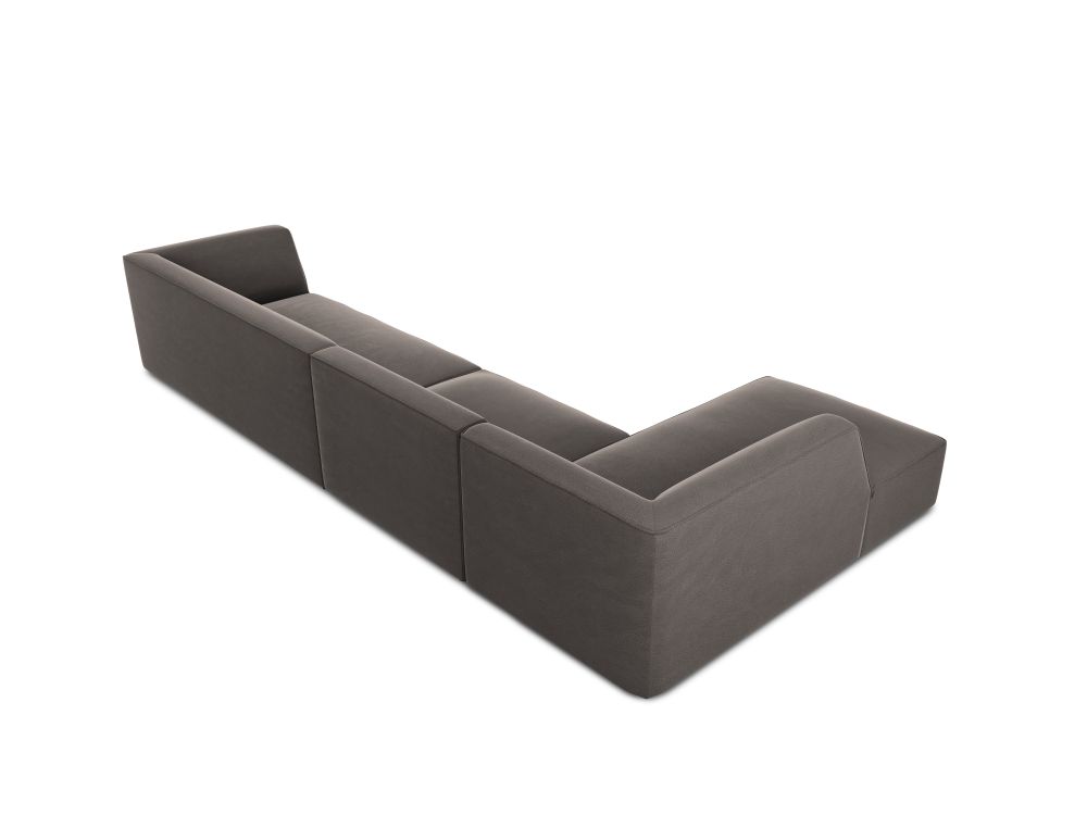 Cosmopolitan Design Ecksofa Siena 5-Sitzer Samt Salvador Dunkelgrau Links