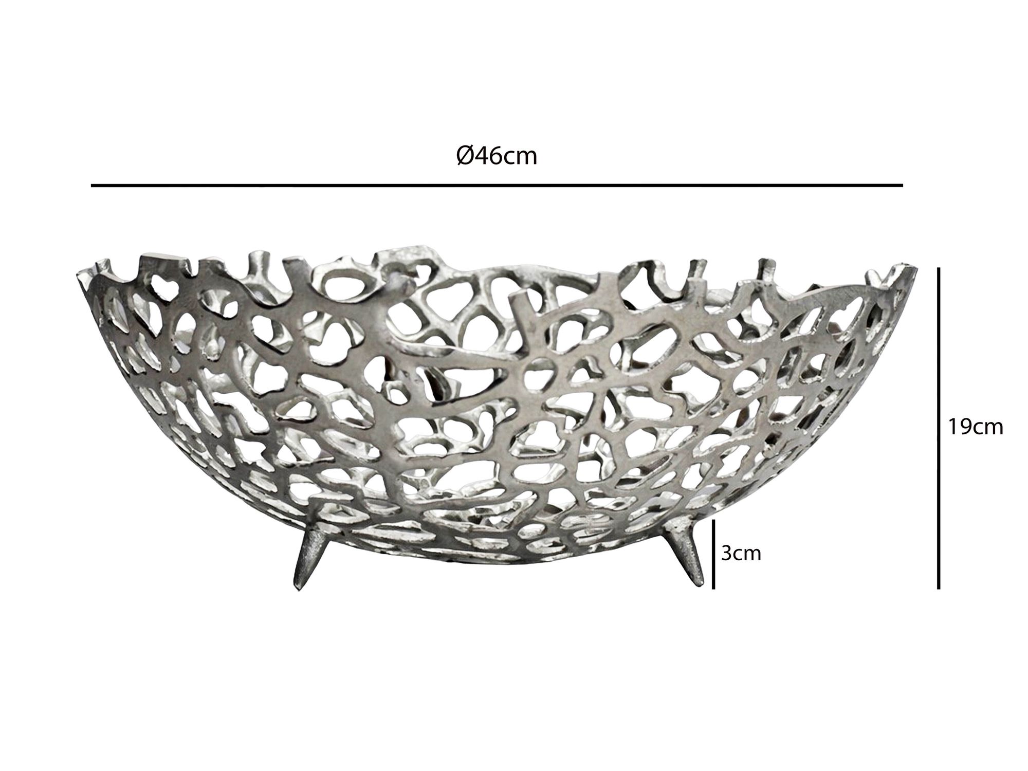Dekoschale Lofot Aluminium Silber Ø 46 cm