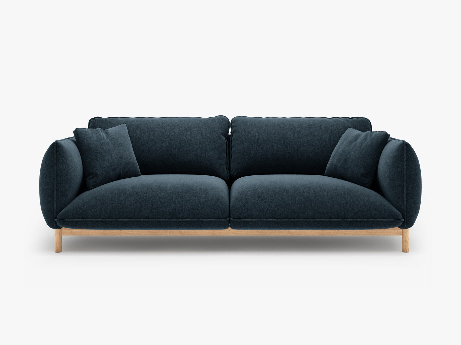 Micadoni Ada Sofa 3-Sitzer Strukturierter Stoff Wind Marineblau