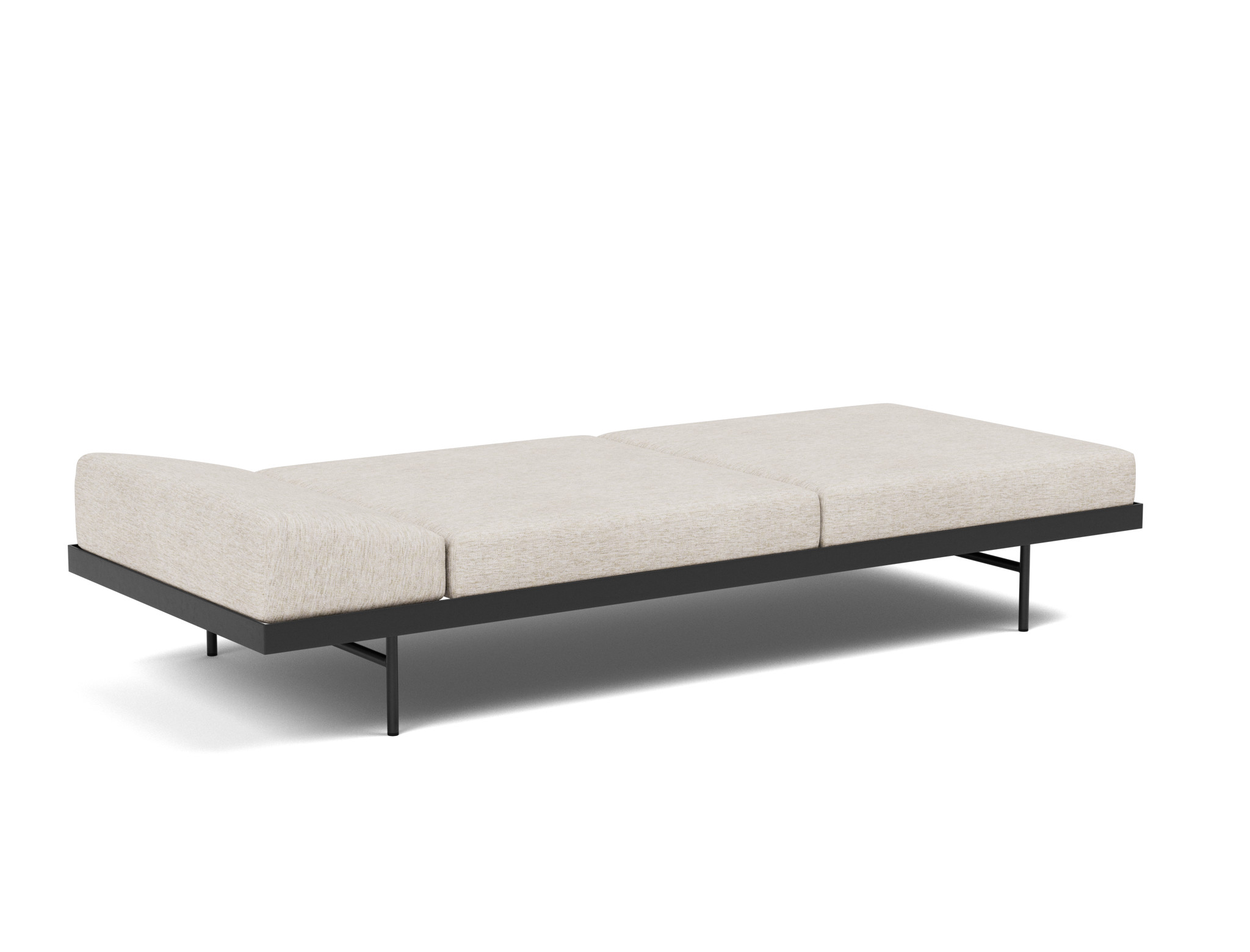 Tagesbett Puri Chenille Yuveno 470-Natural Beine mit Eichentisch