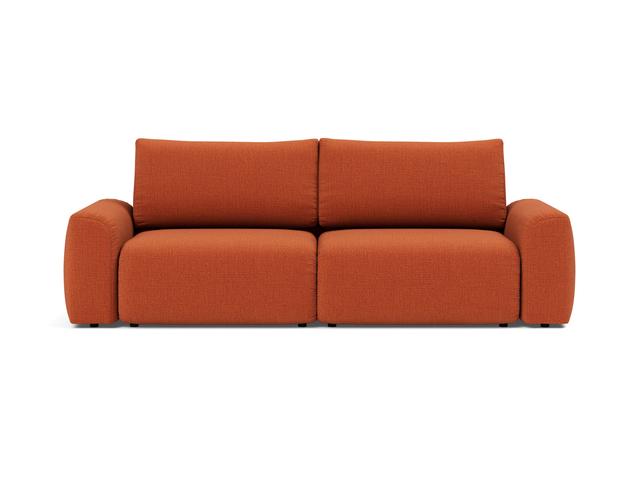Schlafsofa Norum mit Chunky-Armlehnen Chenille Esina 412-Rust-Orange