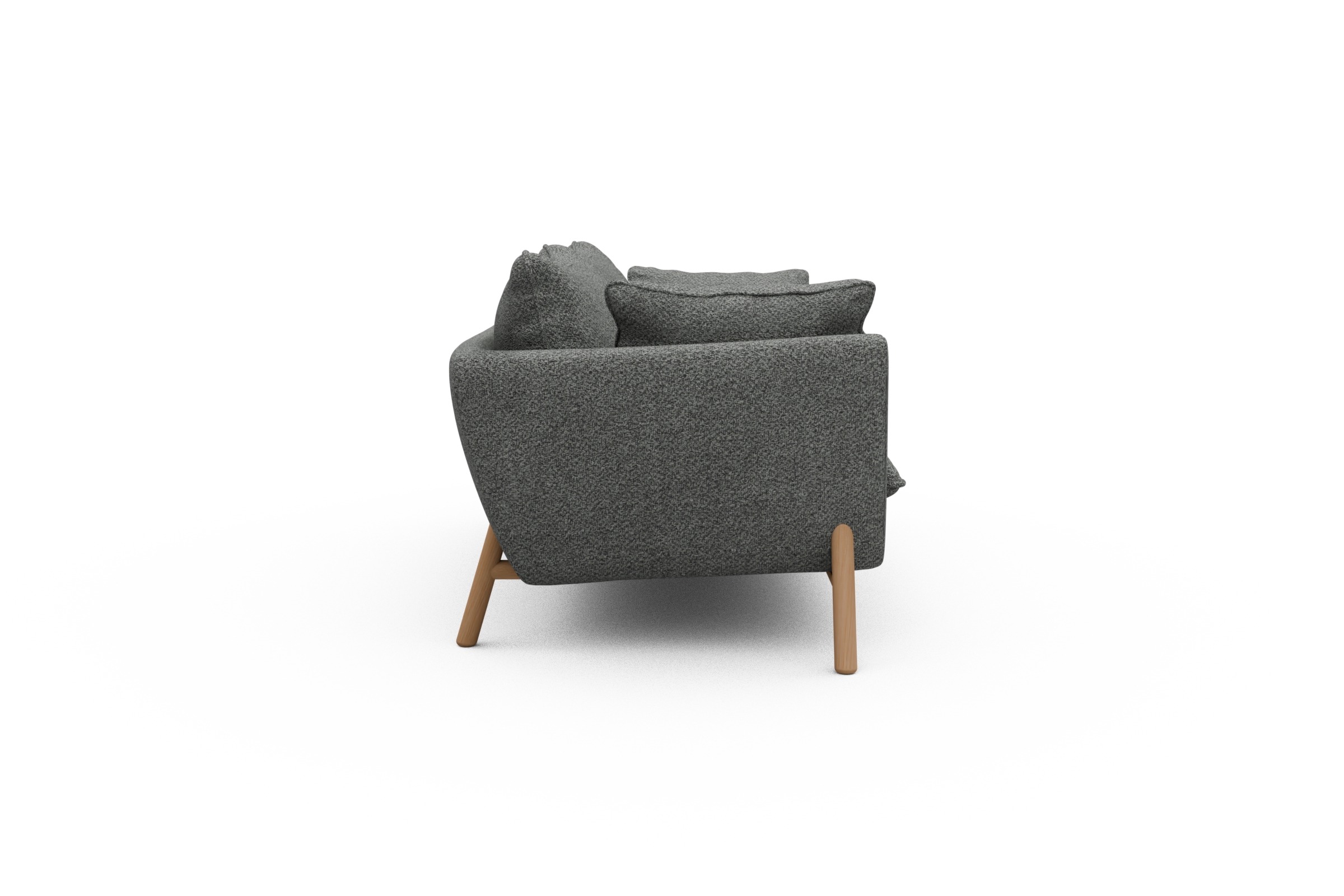 Sofa Emil PREMIUM 2-Sitzer Beinfarbe Eiche Natur Vanora-Warm-Grey