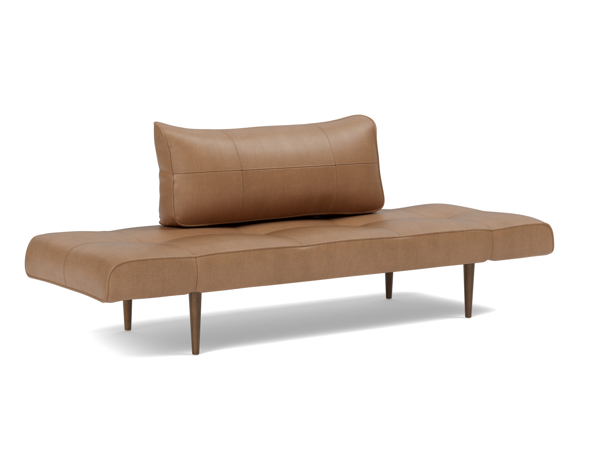 Tagesbett Zeal Lederoptik Faunal 551-Brown Beine Styletto Eiche dunkel