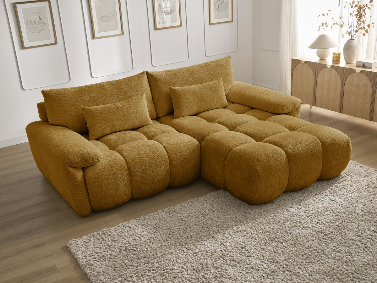 Bobochic Ivane Ecksofa Strukturstoff Gelb Ecke rechts