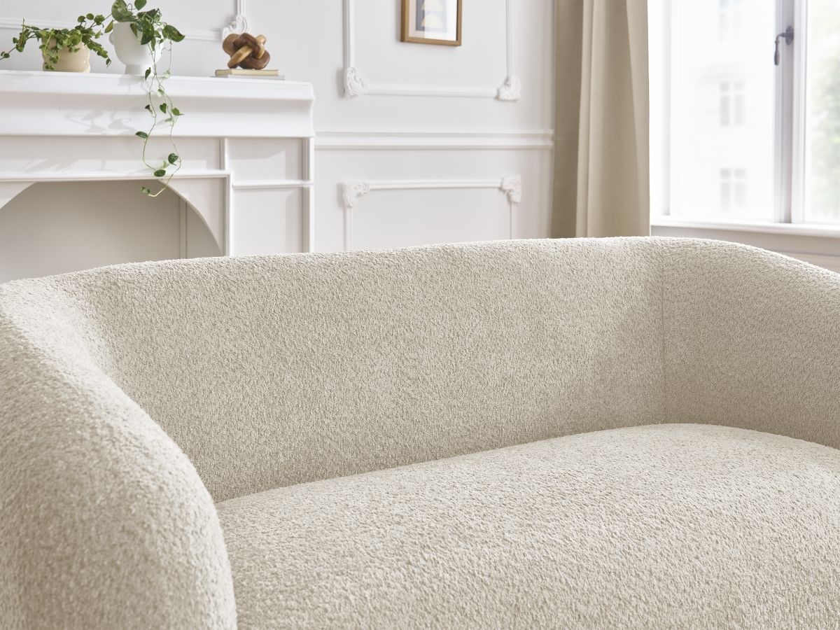 Bobochic Celine Sofa 2-Sitzer Bouclé-Stoff Beige