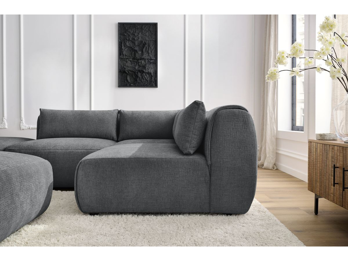 Bobochic Jeanne Ecksofa 271 × 300 cm Strukturstoff Dunkelgrau