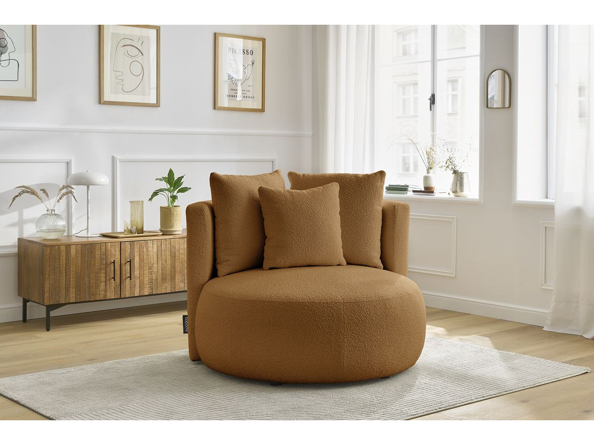 Bobochic Cesar Sessel Bouclé-Stoff Orange