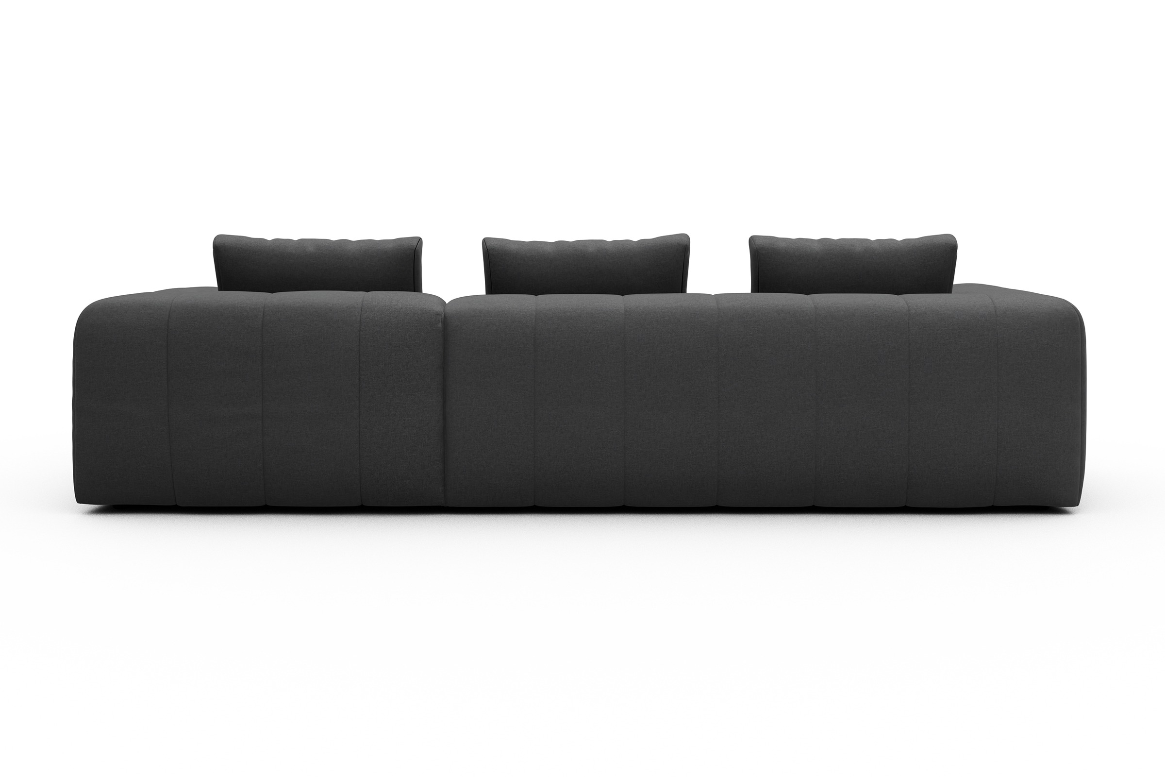 Ecksofa Hugo 2,5-Sitzer Armlehne links mit Chaiselongue Satya-Zinc