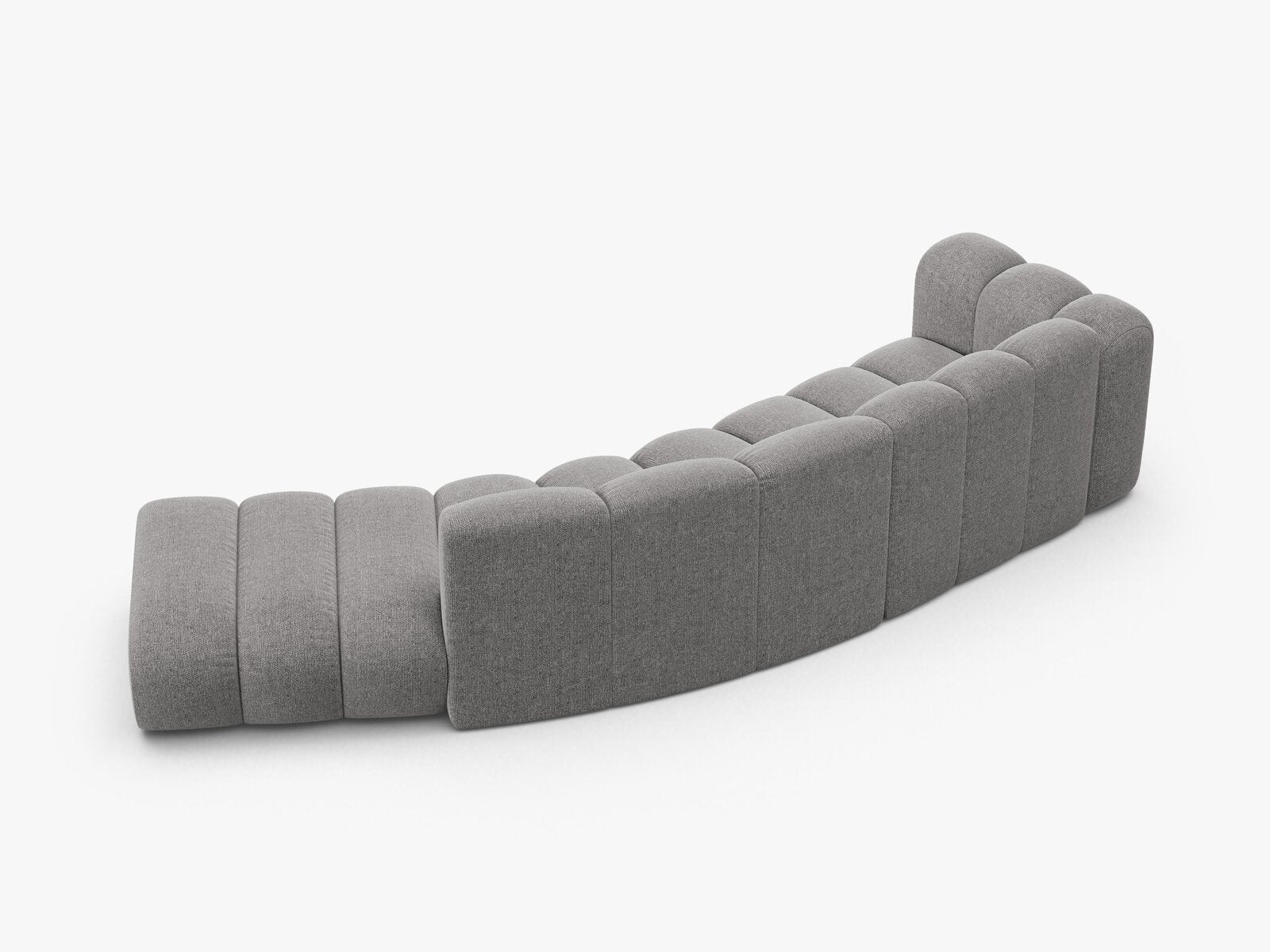 Micadoni Modulares Sofa Lupine 5-Sitzer Rechts Chenille Eden Hellgrau