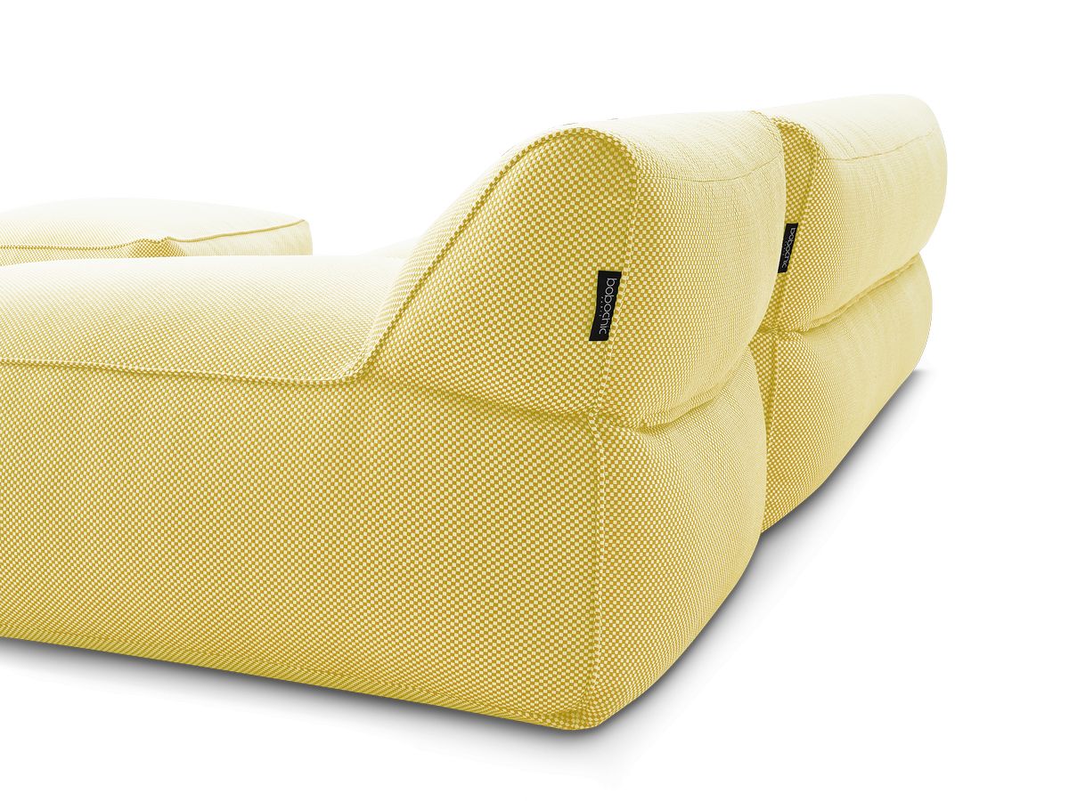 Bobochic Riviera Gartensofa 5-Sitzer mit Pouf Melange-Stoff Gelb