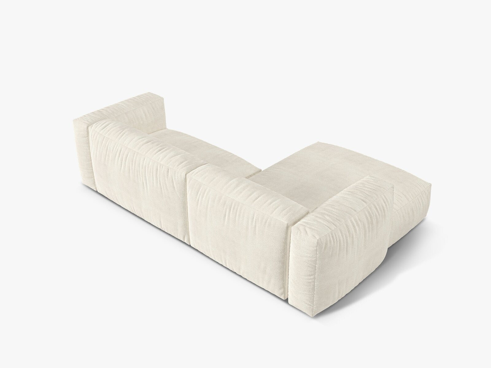 Micadoni Ecksofa Martina 2-Sitzer Links Boucle Monet Elfenbein