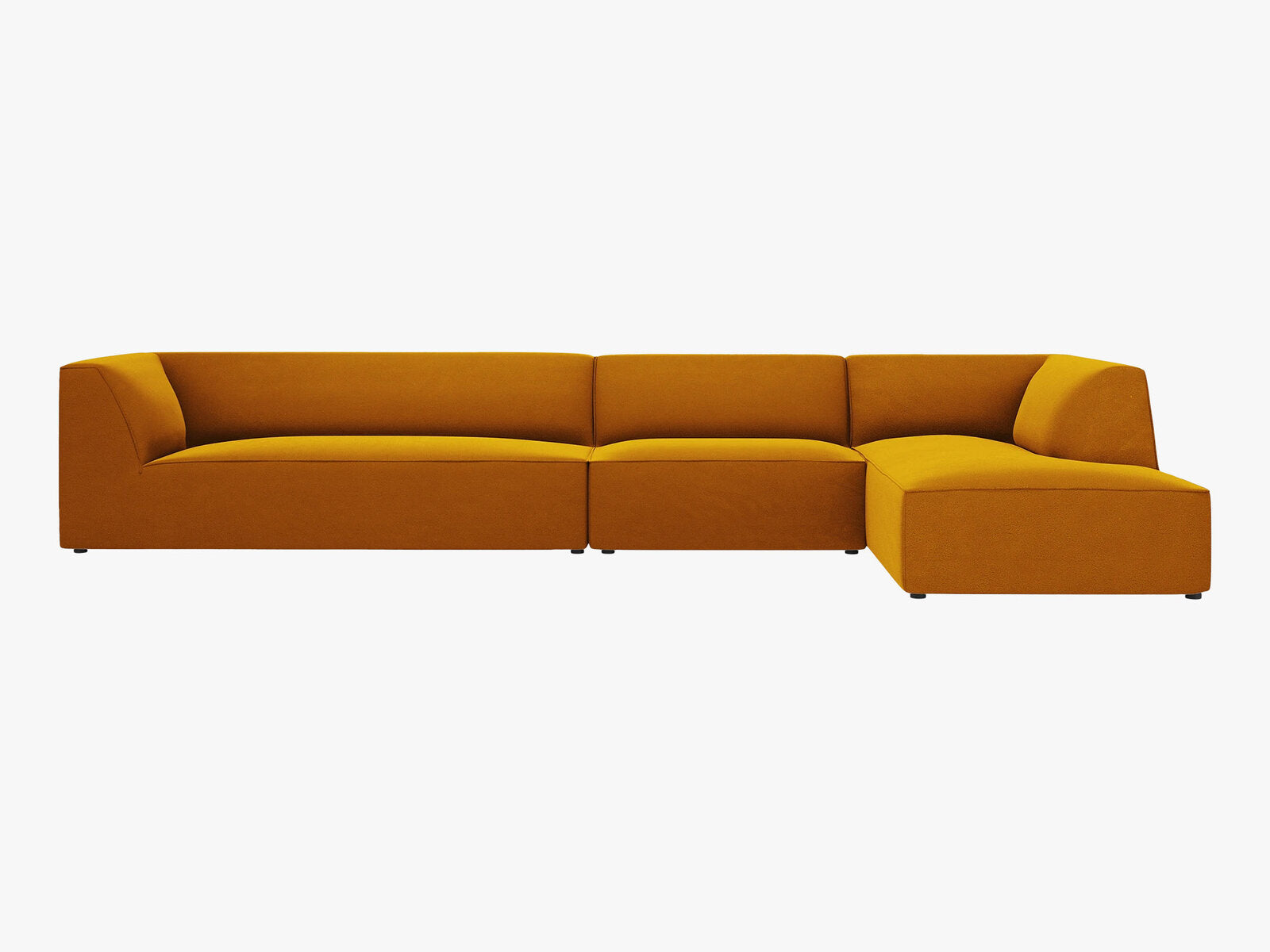 Micadoni Ecksofa Ruby 5-Sitzer Rechts Samt Salvador Gelb