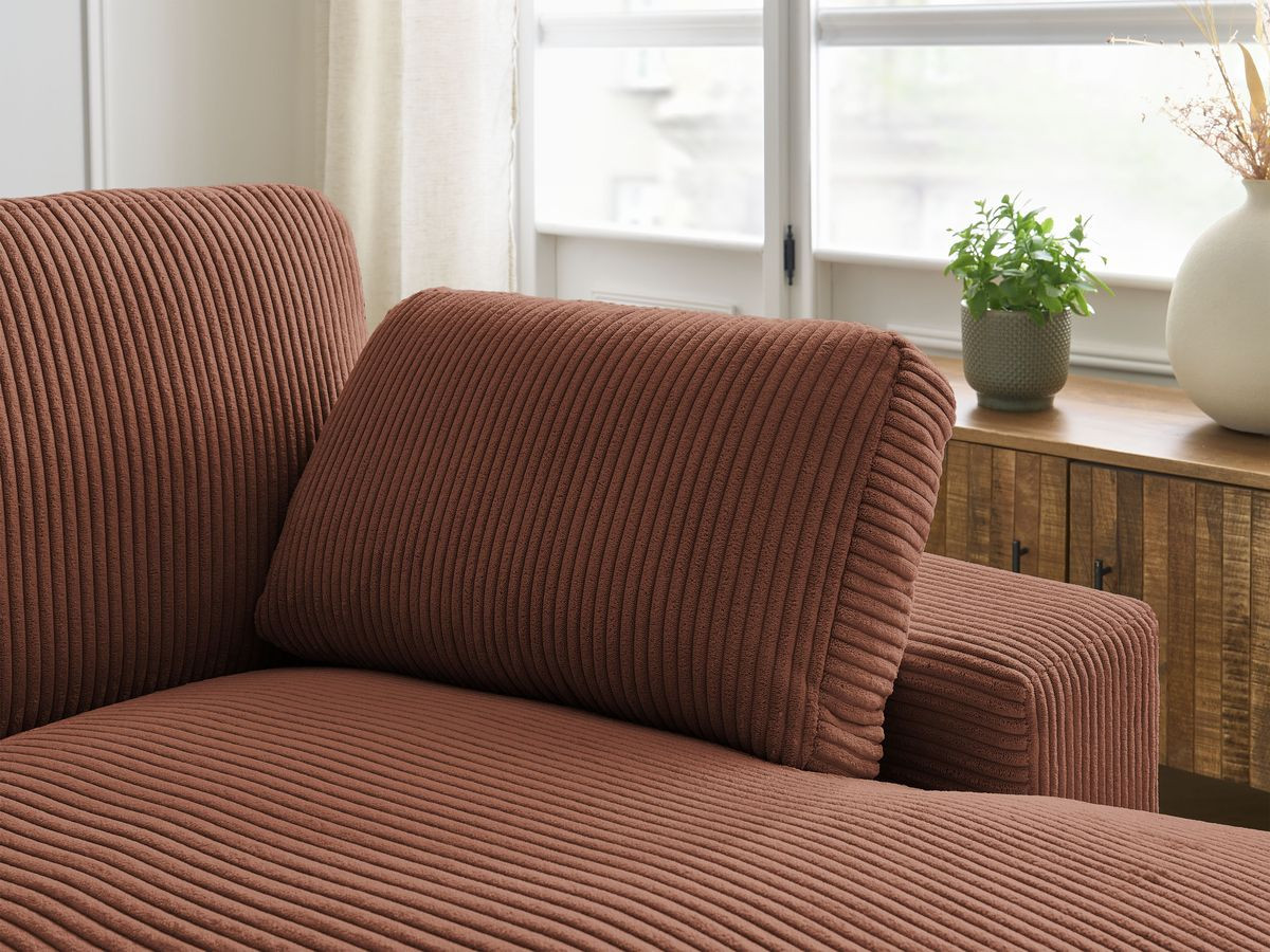 Bobochic Belair Ecksofa 280 × 139 cm Cordsamt Orange