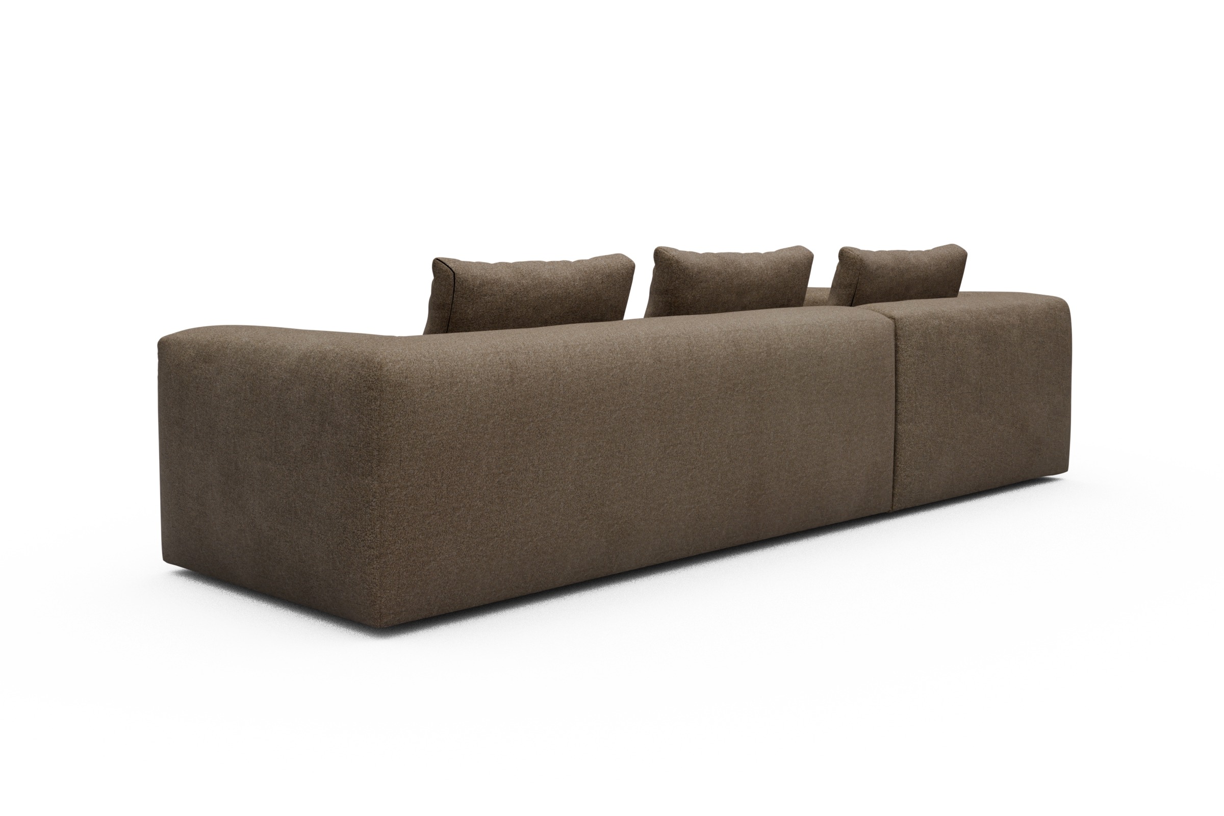 Ecksofa Fred Relax-Ecke links mit 2,5-Sitzer Aivi-Khaki-Brown
