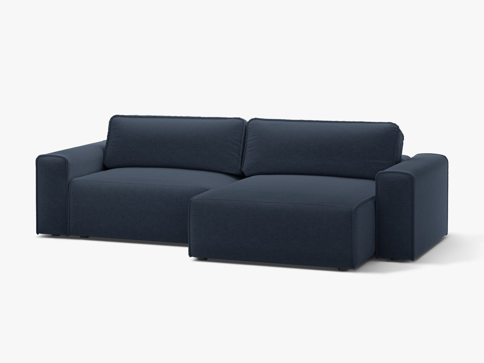 Micadoni Ecksofa Victor 3-Sitzer mit Schlaffunktion Rechts Strukturierter Stoff Königsblau