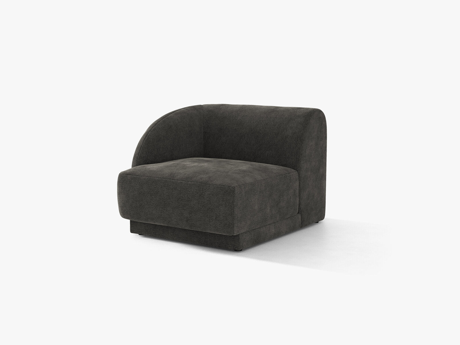 Micadoni Eckmodul Miley 1-Sitzer Chenille Eden Dunkelgrau Links