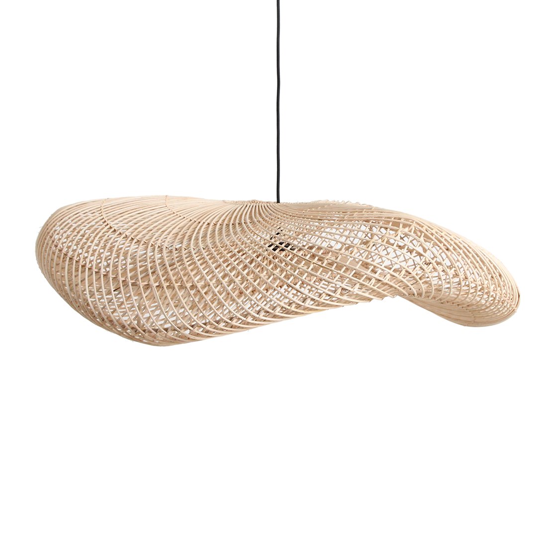 Raw Materials Wave Rattan-Lampe XXL Ø 115x35cm