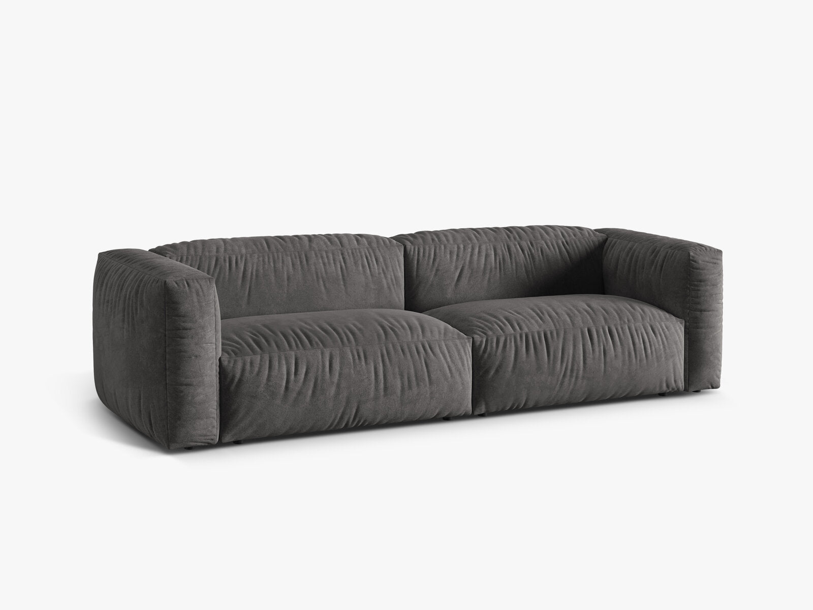 Micadoni Sofa Martina 3-Sitzer Samt Vogue Grau