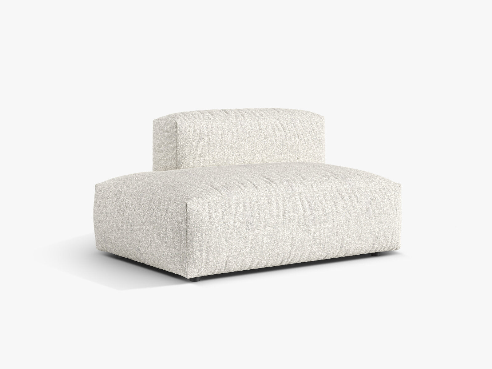 Micadoni Ecksofa-Modul Martina 1-Sitzer Links Boucle Monet Grau Beige Melange