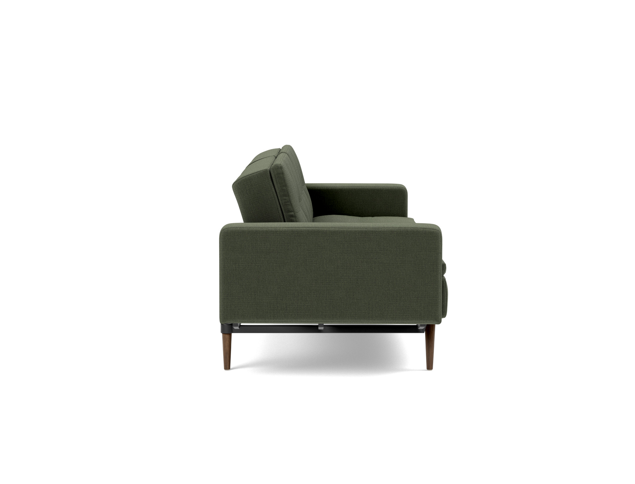 Schlafsofa Dublexo mit Armlehnen Chenille Esina 413-Olive-Green Beine Styletto Eiche dunkel
