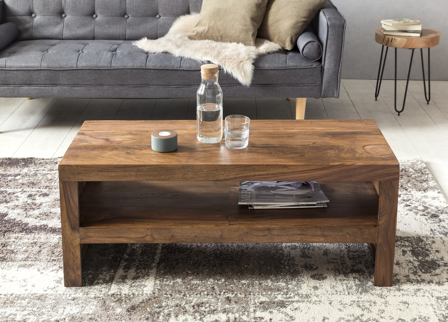 Couchtisch Alesund Sheesham Massivholz 110 × 45 × 45 cm