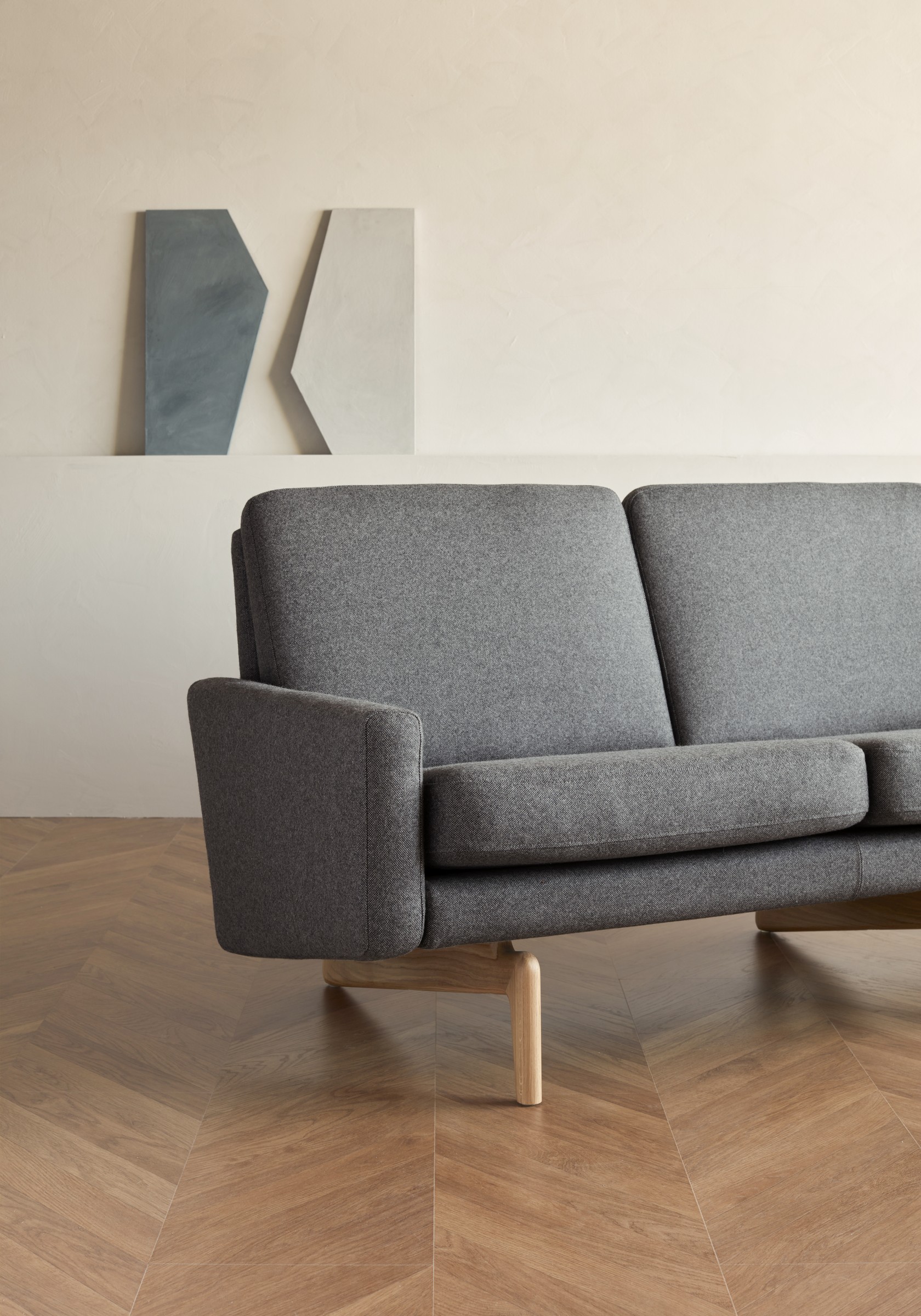 Sofa Arne 3-Sitzer Strukturierter Stoff Satya 441-Warm-Zinc
