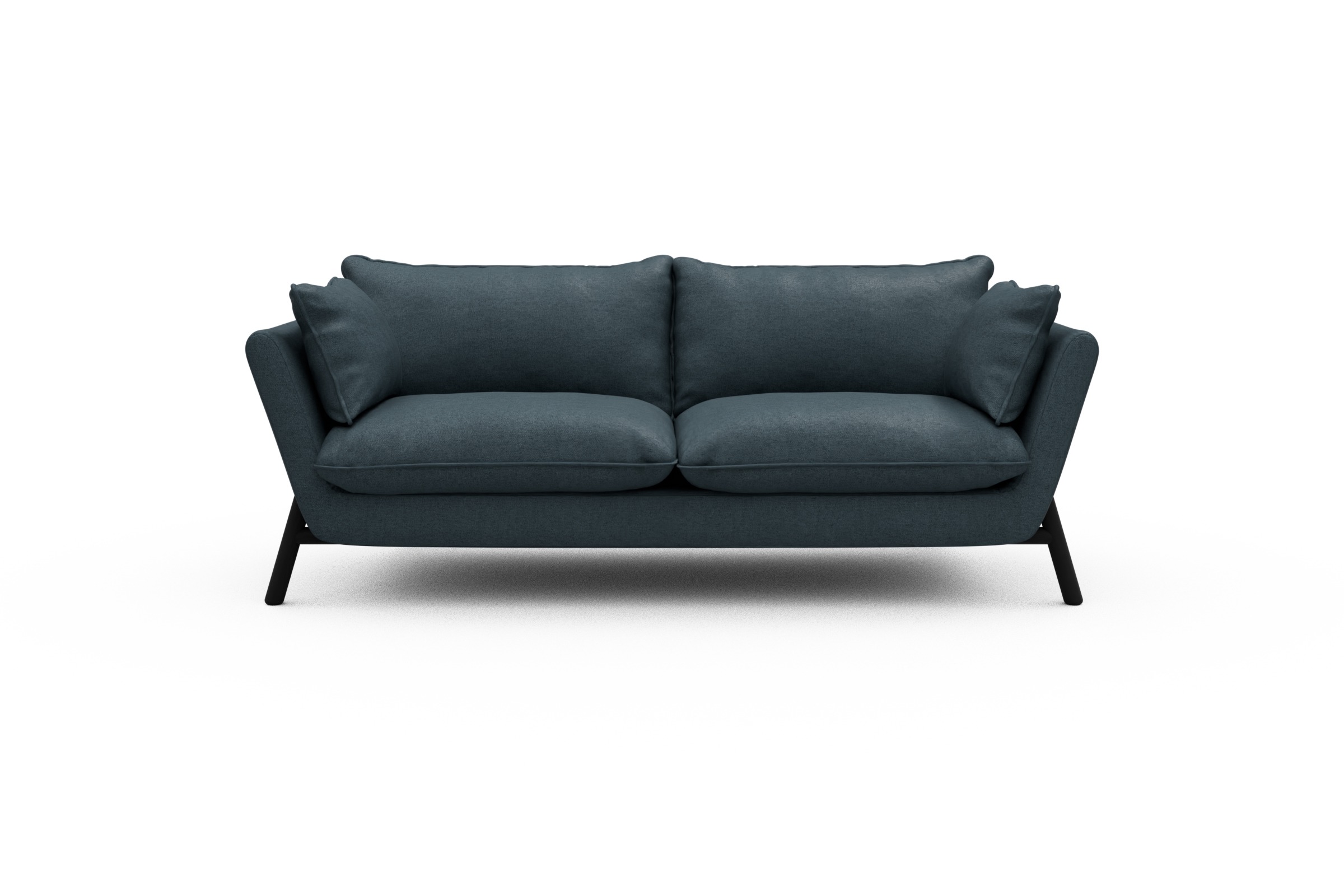 Skandi Home Sofa Emil PREMIUM 2-Sitzer Beinfarbe Eiche Schwarz Denari-Royal-Blue moebelfaktor