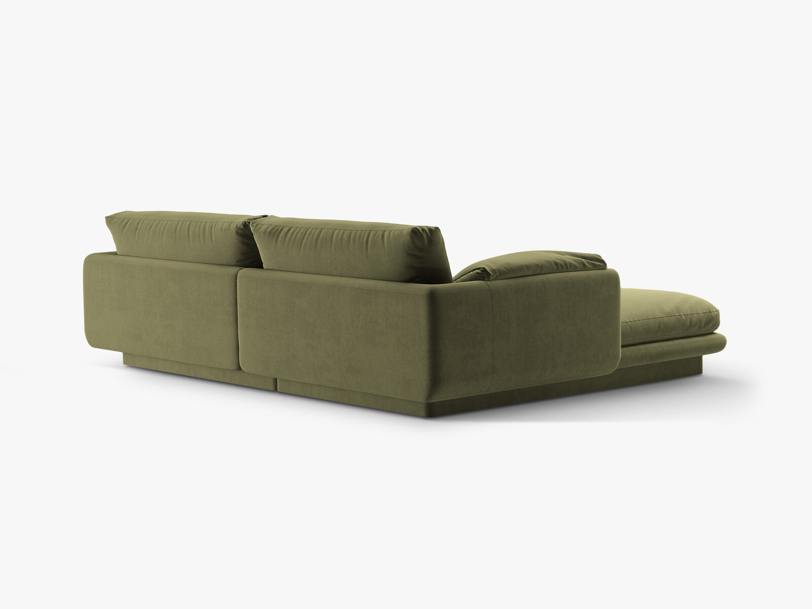 Micadoni Ecksofa Torino 3-Sitzer Rechts Samt Hellgrün