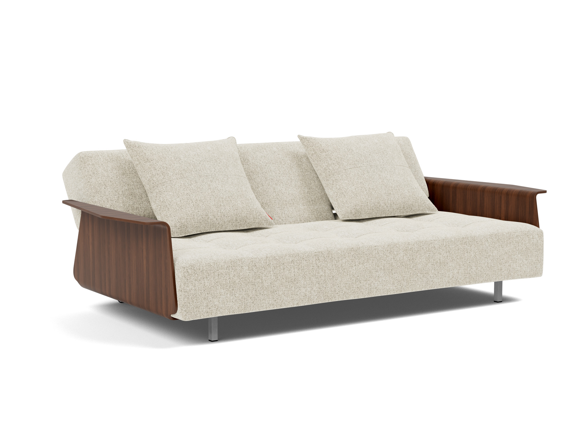Schlafsofa Long Horn D.E.L. mit Armlehnen Strukturierter Stoff Taura 357-Off-White