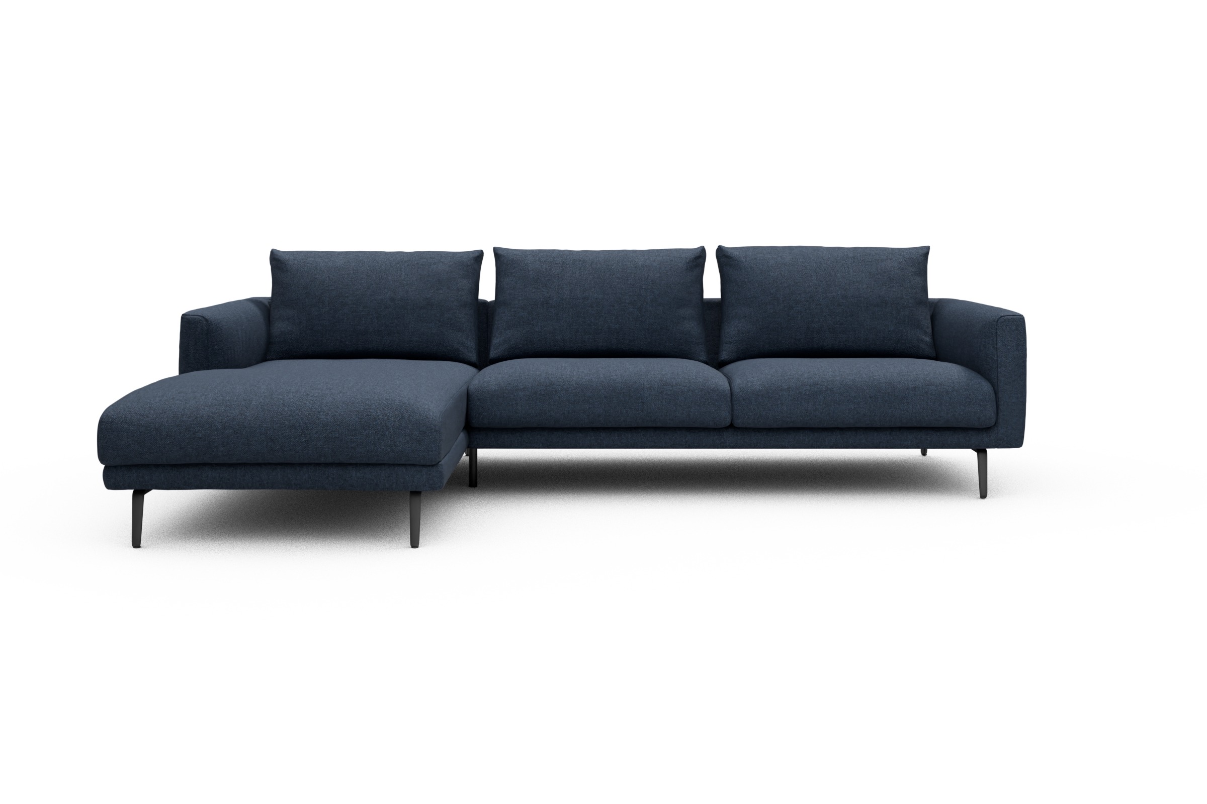 Skandi Home Ecksofa Karl Chaiselongue links mit 2,5-Sitzer Sama-Deep-Blue moebelfaktor
