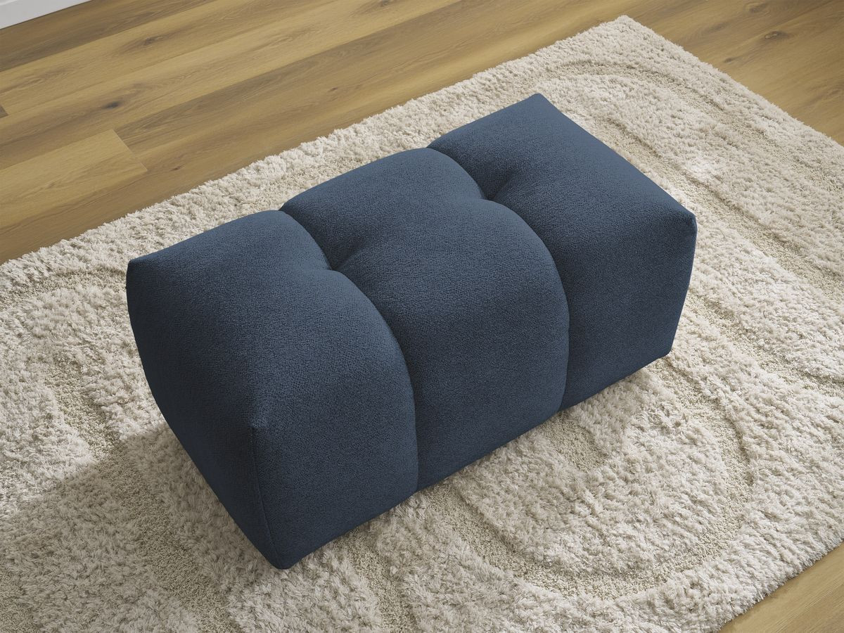 Bobochic Roxelane Pouf Melange-Stoff Dunkelblau